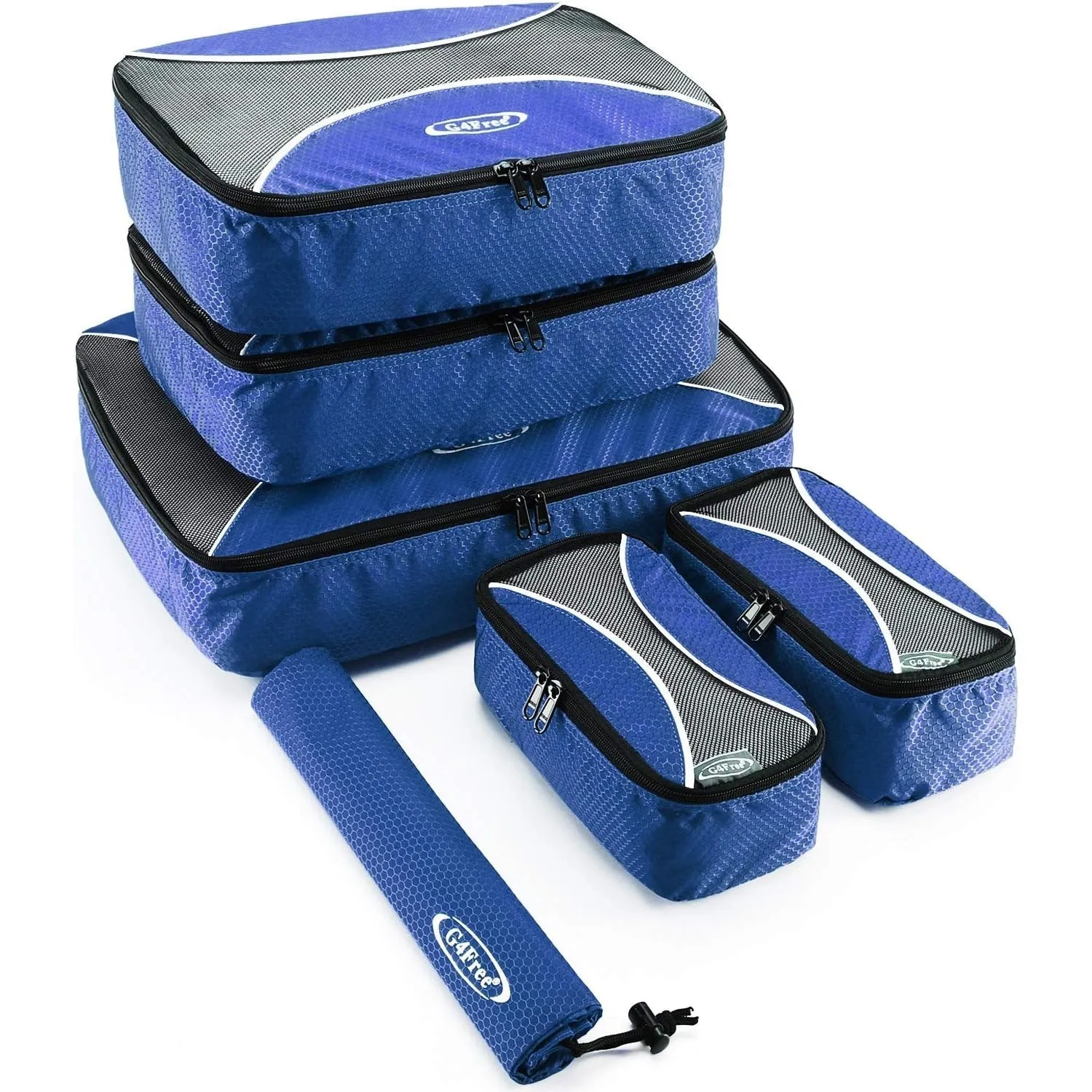 G4Free 3pcs/6pcs/7pcs Packing Cubes Suitcase Organiser Packing Bags Luggage Organiser Value Set for Travel Home Storage, Black, (1S 2M 2L 1XL)-6PC, Suitcase