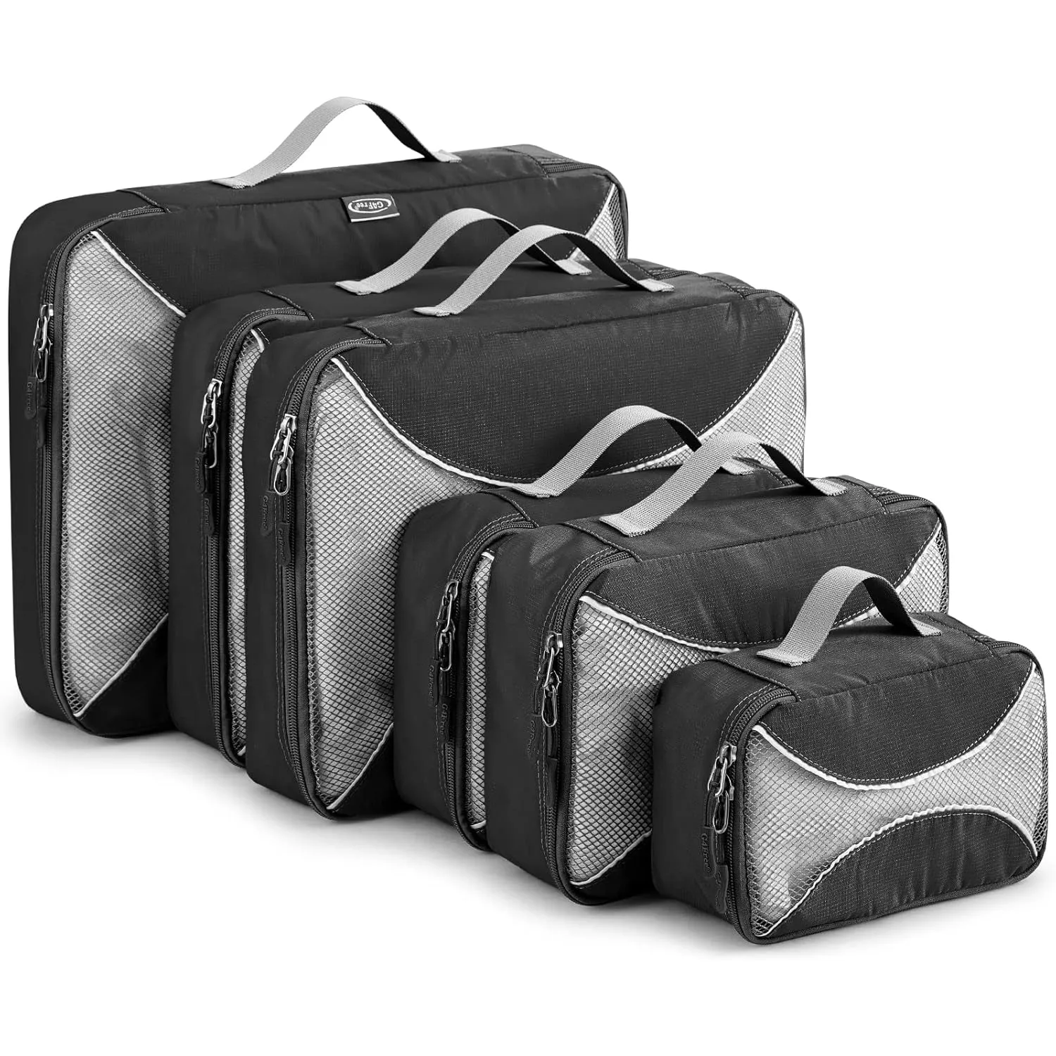 G4Free 3pcs/6pcs/7pcs Packing Cubes Suitcase Organiser Packing Bags Luggage Organiser Value Set for Travel Home Storage, Black, (1S 2M 2L 1XL)-6PC, Suitcase
