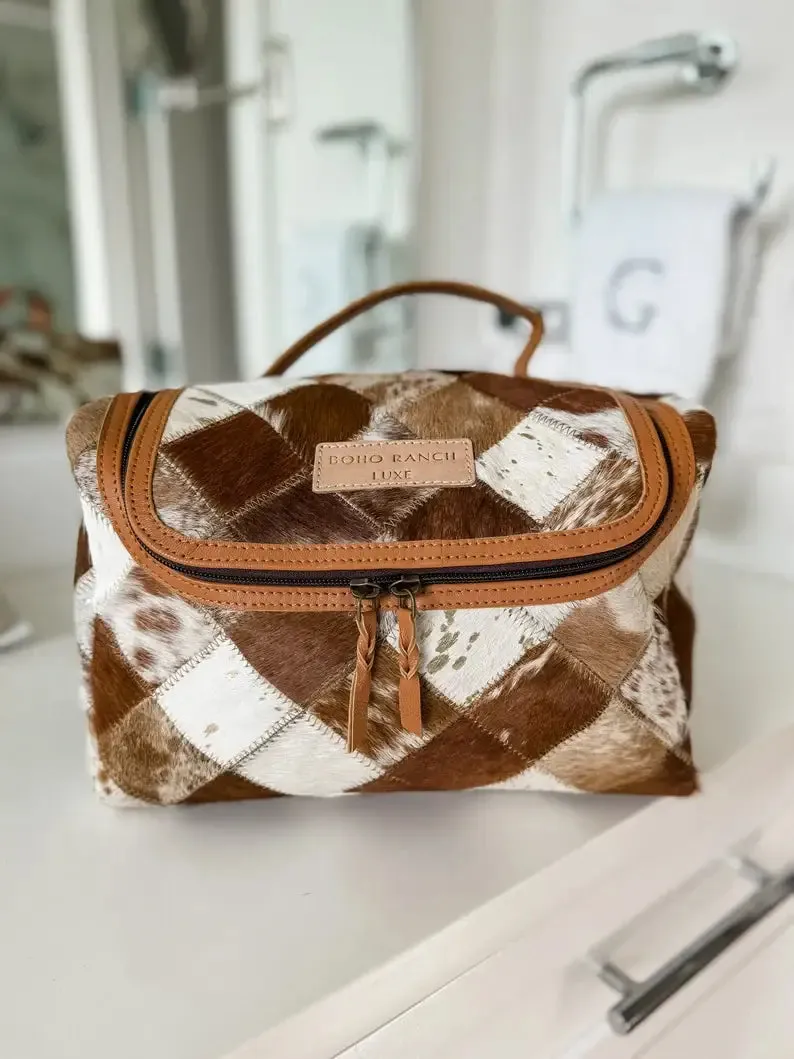Genuine Hide Boho Toiletry Bag