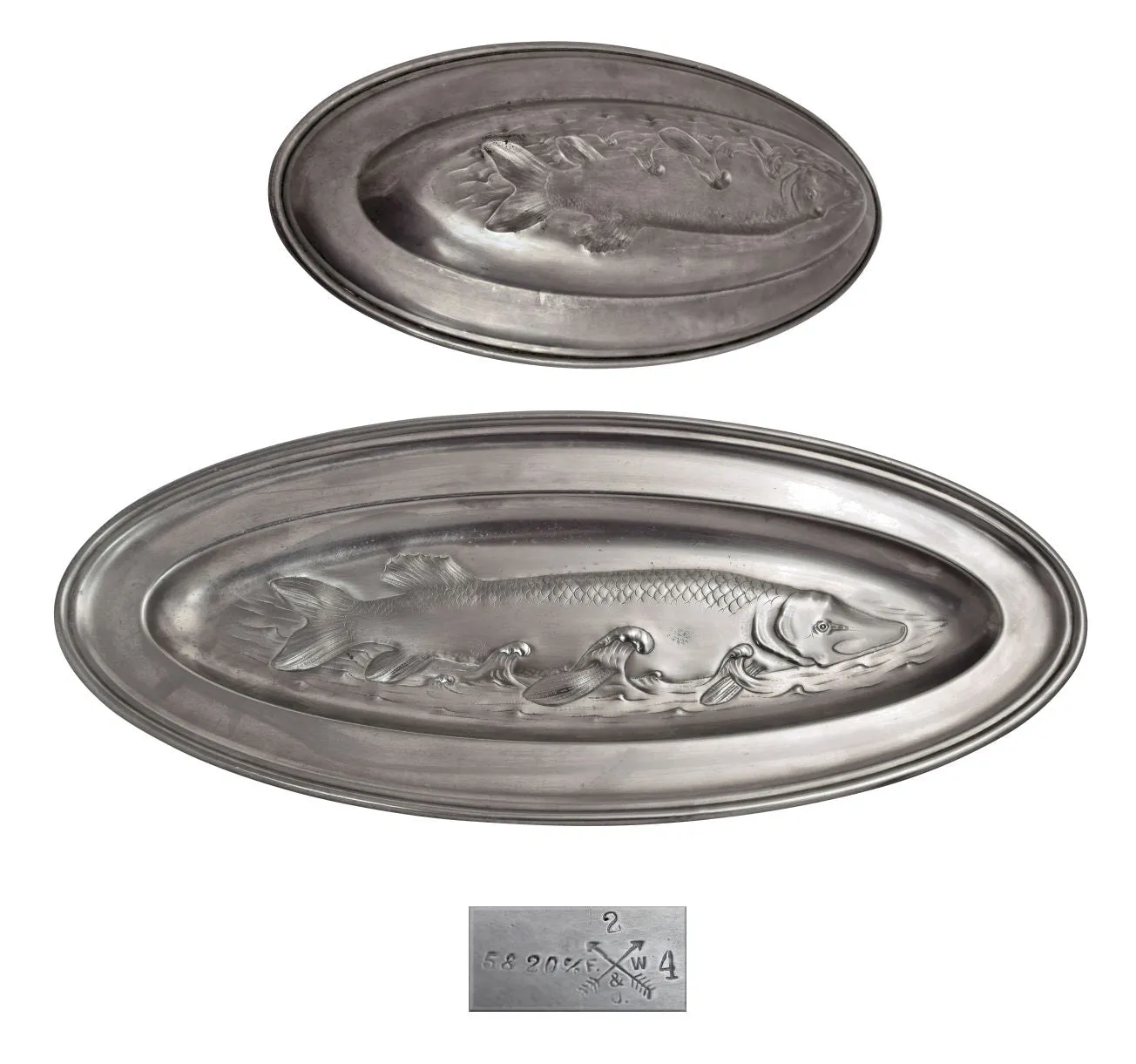German pewter fish platter