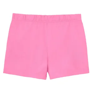 Girls Soft Cotton UPF 50  Jersey Pocket Shorts | Medium Pink