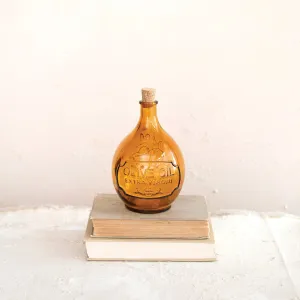 Glass Olive Oil Bottle w Cork