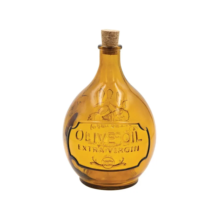 Glass Olive Oil Bottle w Cork
