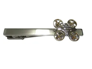 Gold and Silver Toned Quadcopter Drone Square Tie Clip