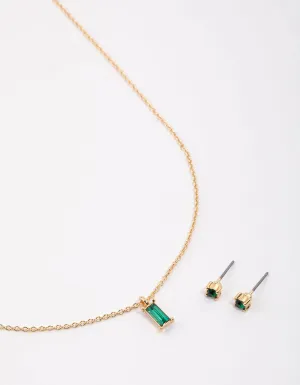 Gold Baguette Drop Jewellery & Polishing Set