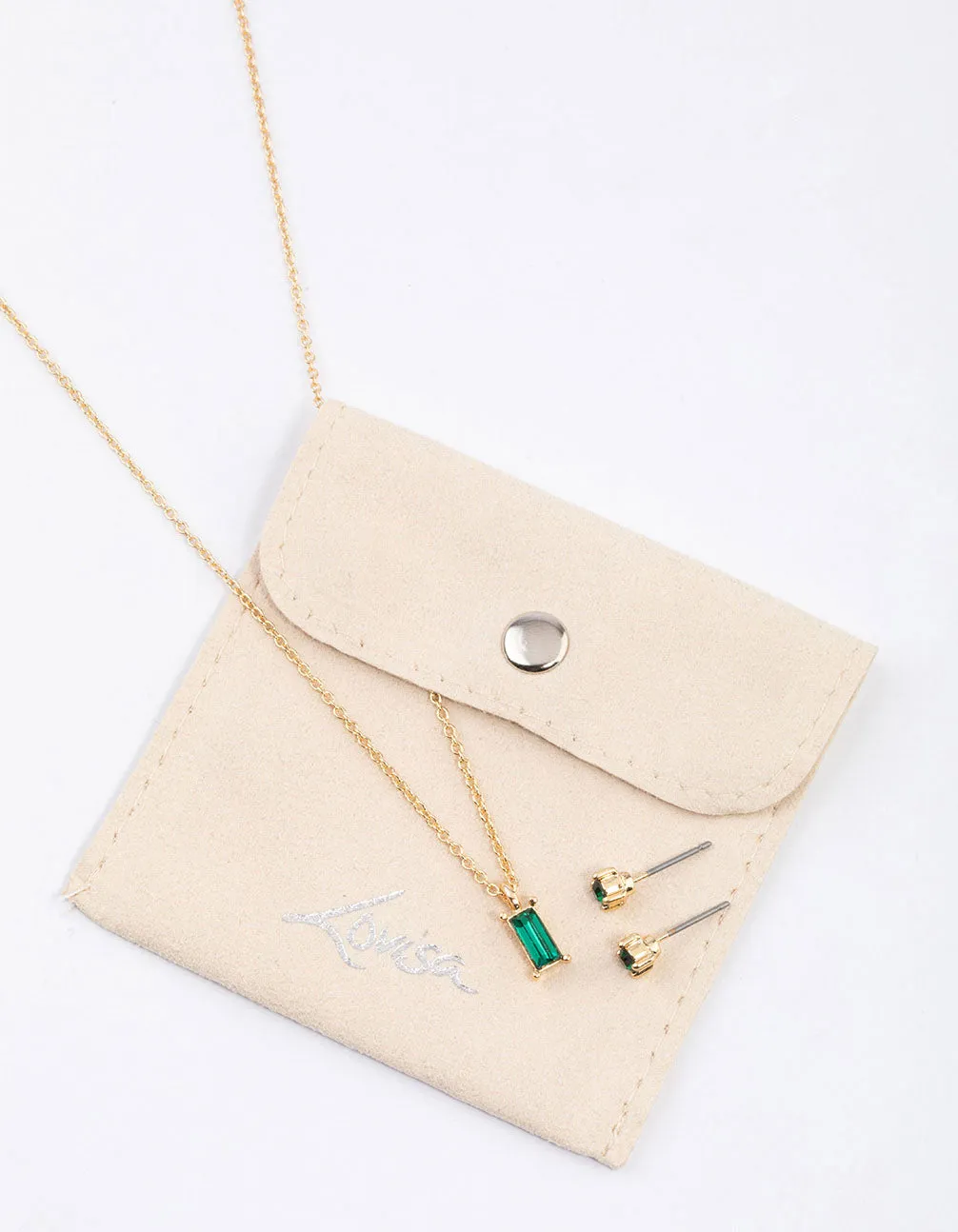 Gold Baguette Drop Jewellery & Polishing Set