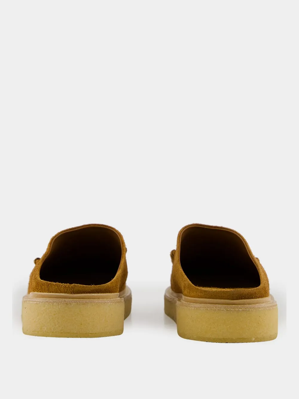 Gold Brown Suede Sabot with Rubber Sole