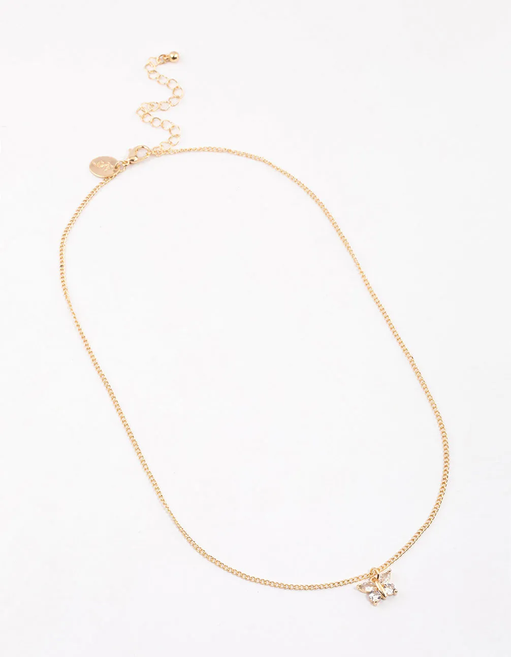 Gold Diamante Butterfly Necklace & Polishing Set