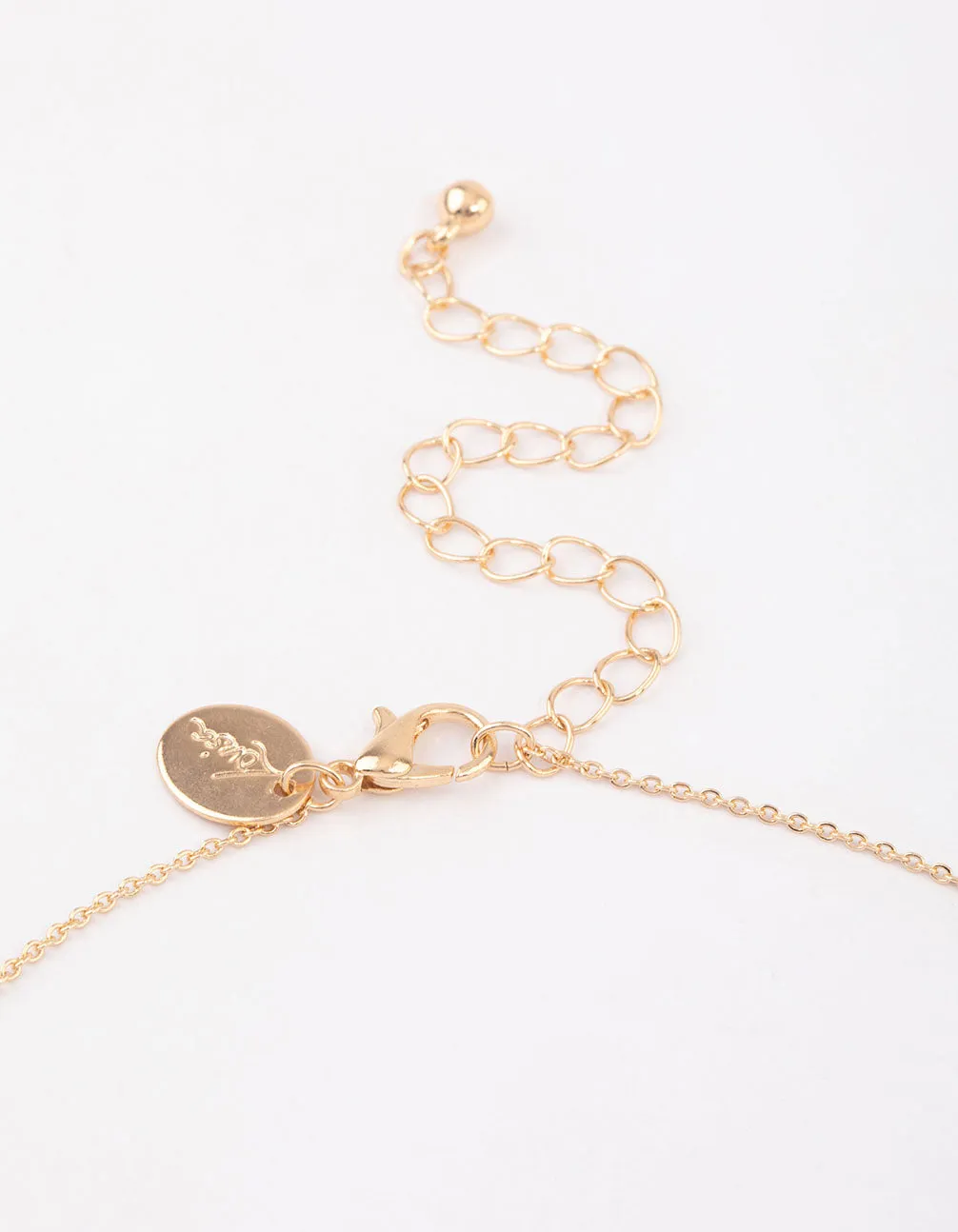 Gold Double Row Pearl Chain Necklace & Polishing Set