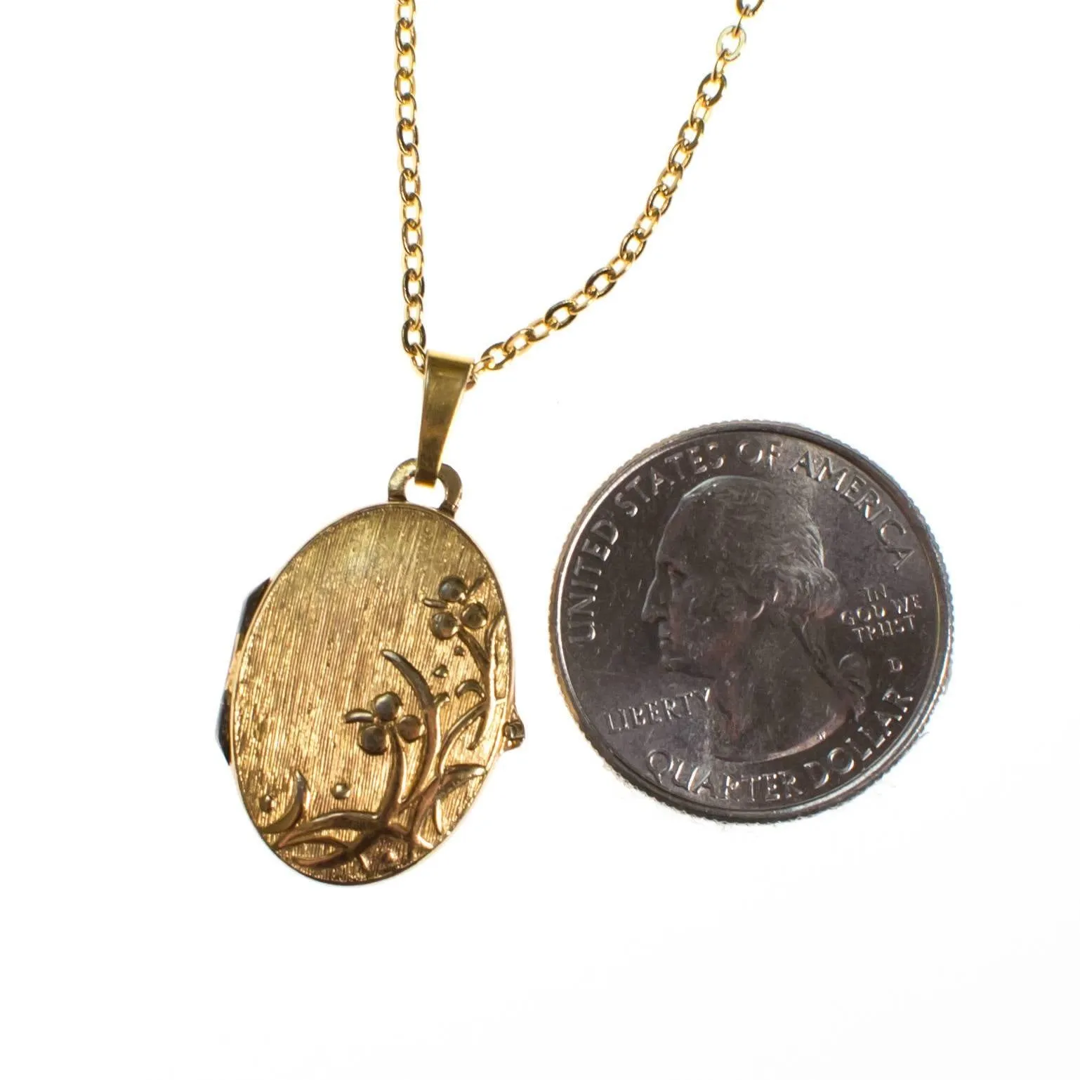 Gold Filled Locket with Floral Design