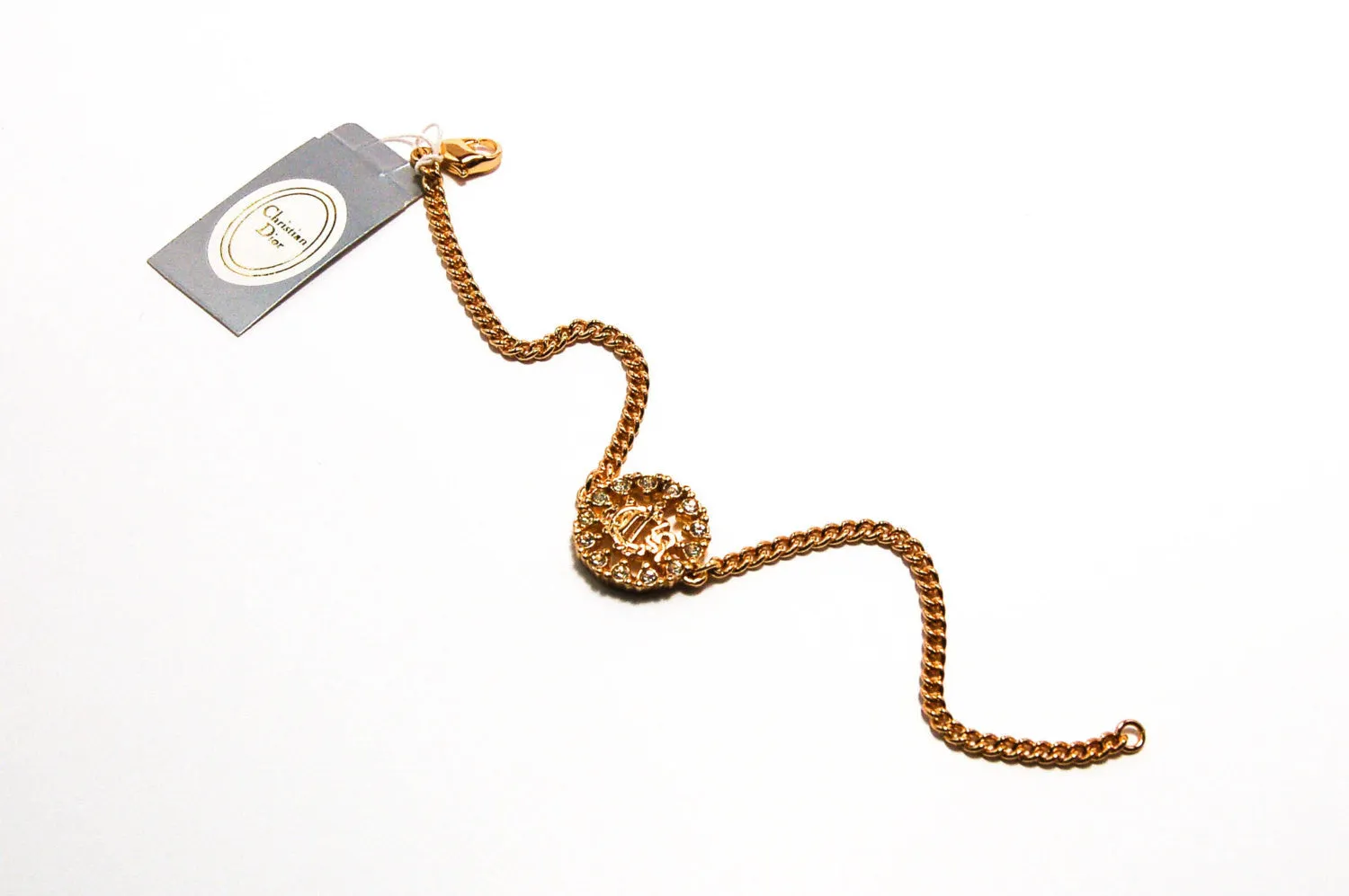 Gold Tone Petite Logo Bracelet by Christian Dior