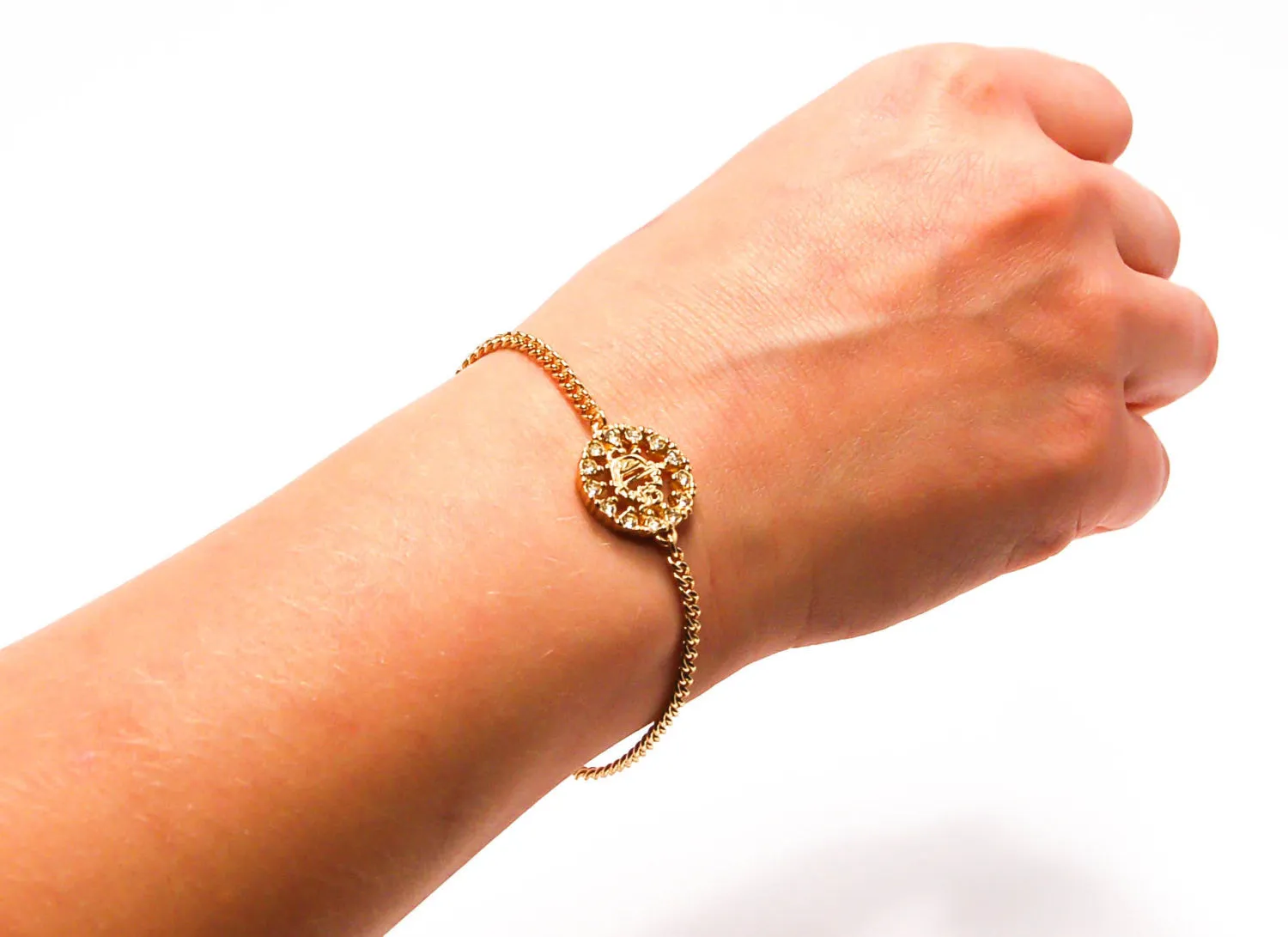 Gold Tone Petite Logo Bracelet by Christian Dior