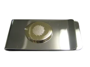 Gold Toned Etched Oval Enveloped Virus Money Clip