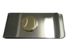 Gold Toned Etched Round Tennis Ball Money Clip