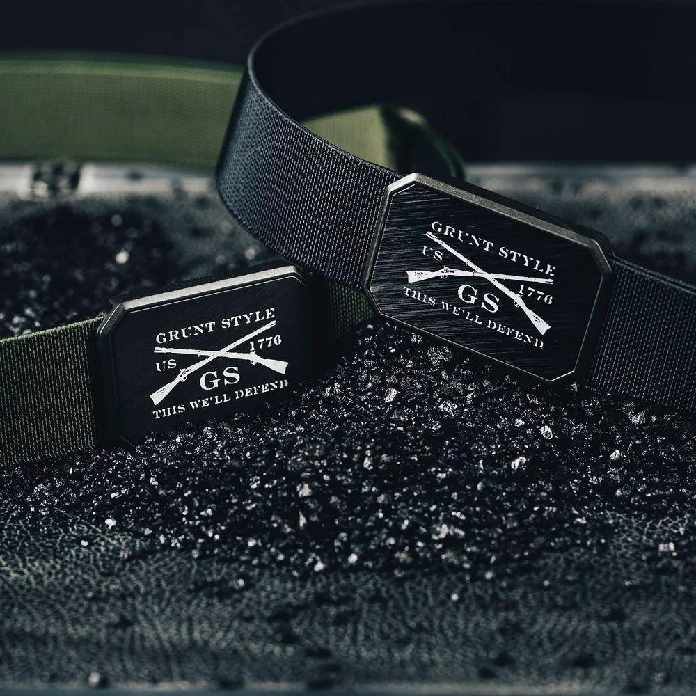 Grunt Style x Groove Life™ Belt - Gun Metal on Olive