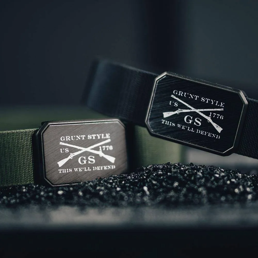 Grunt Style x Groove Life™ Belt - Gun Metal on Olive
