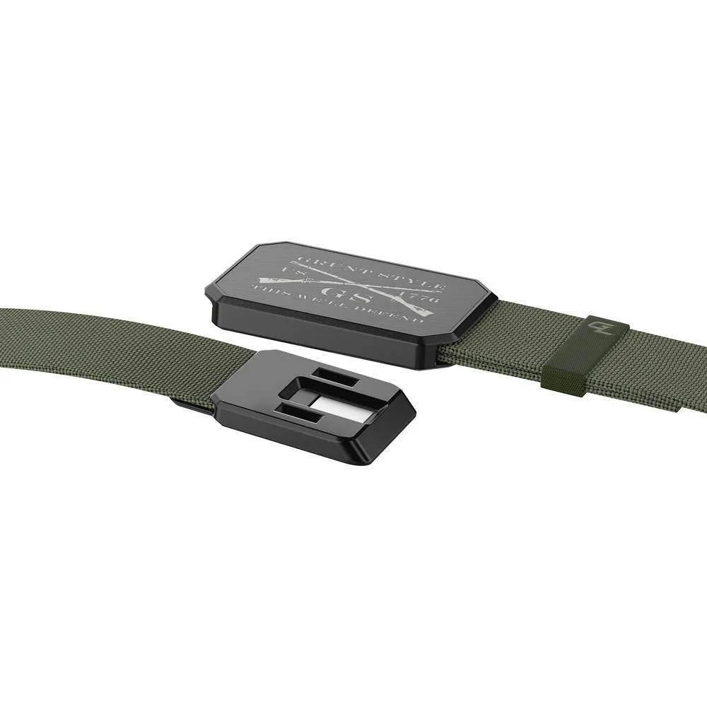 Grunt Style x Groove Life™ Belt - Gun Metal on Olive