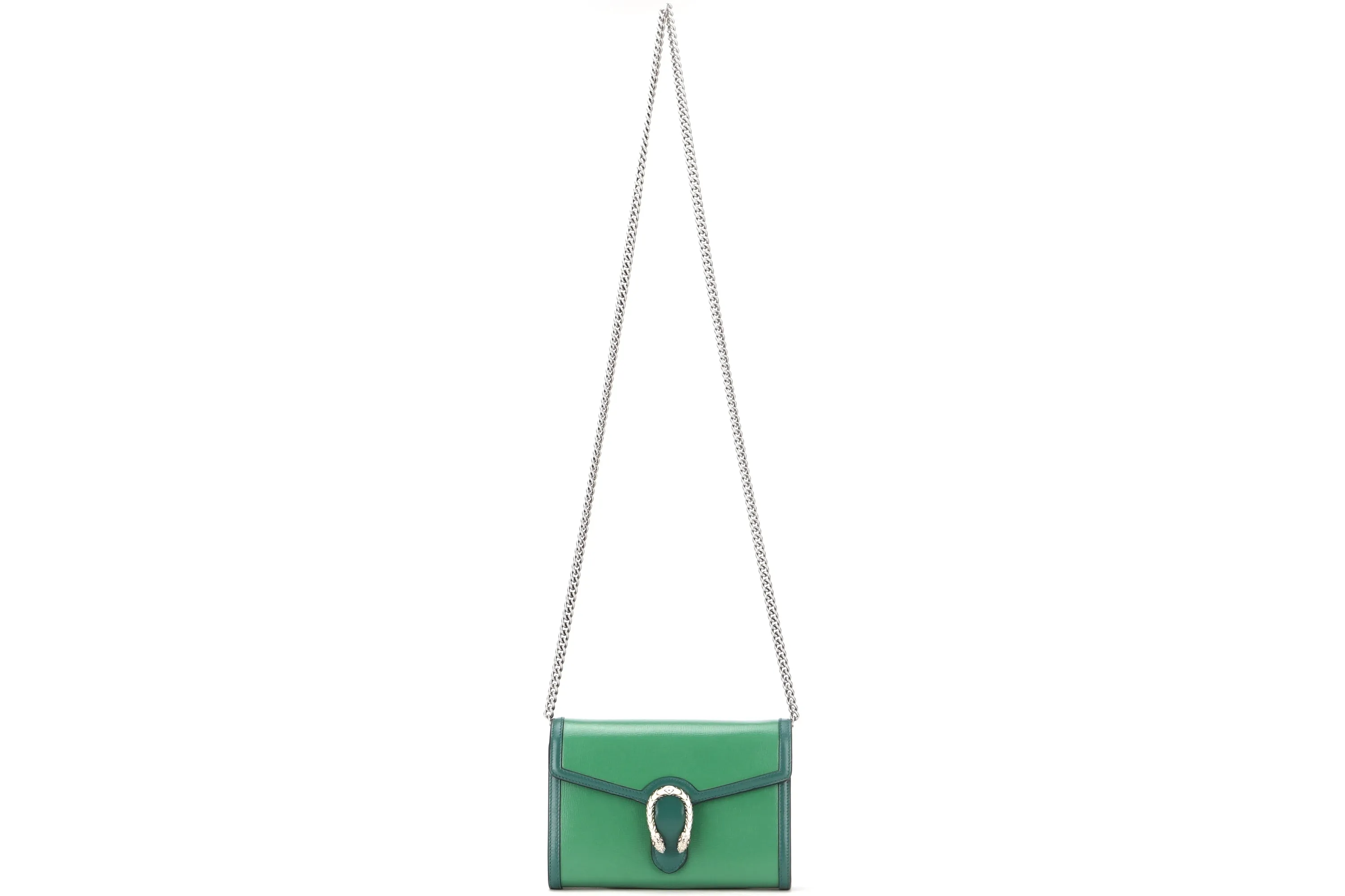 GUCCI 401231 1147 GREEN SERPENTI BUCKLE, WITH DUST COVER & BOX
