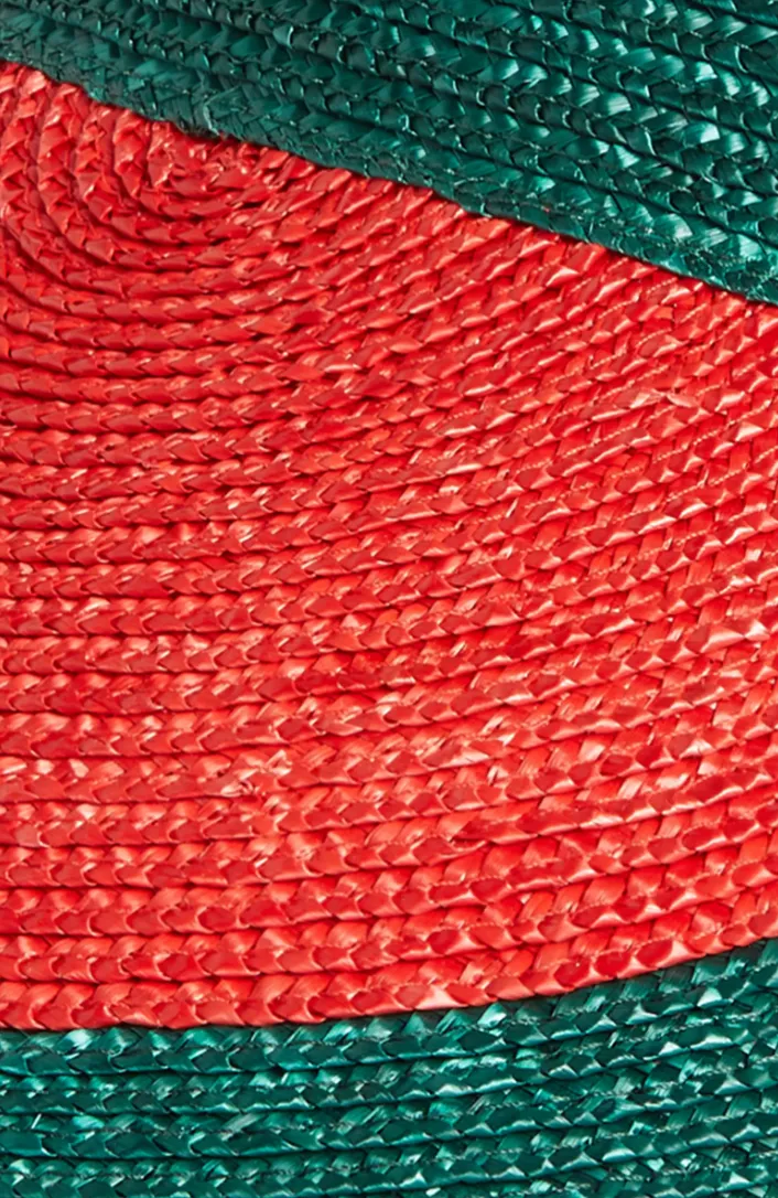 Gucci Manuel Straw Visor in Green