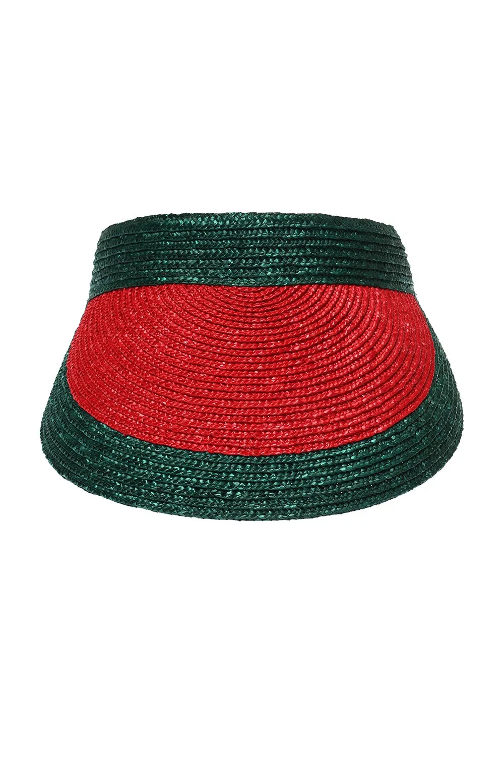 Gucci Manuel Straw Visor in Green