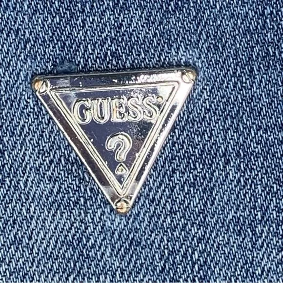 Guess 1981 Studded Jean Skinny Button Fly Size 27 Belt Loops 4 Working Pockets