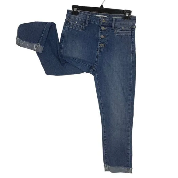 Guess 1981 Studded Jean Skinny Button Fly Size 27 Belt Loops 4 Working Pockets