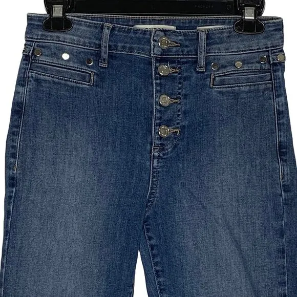 Guess 1981 Studded Jean Skinny Button Fly Size 27 Belt Loops 4 Working Pockets