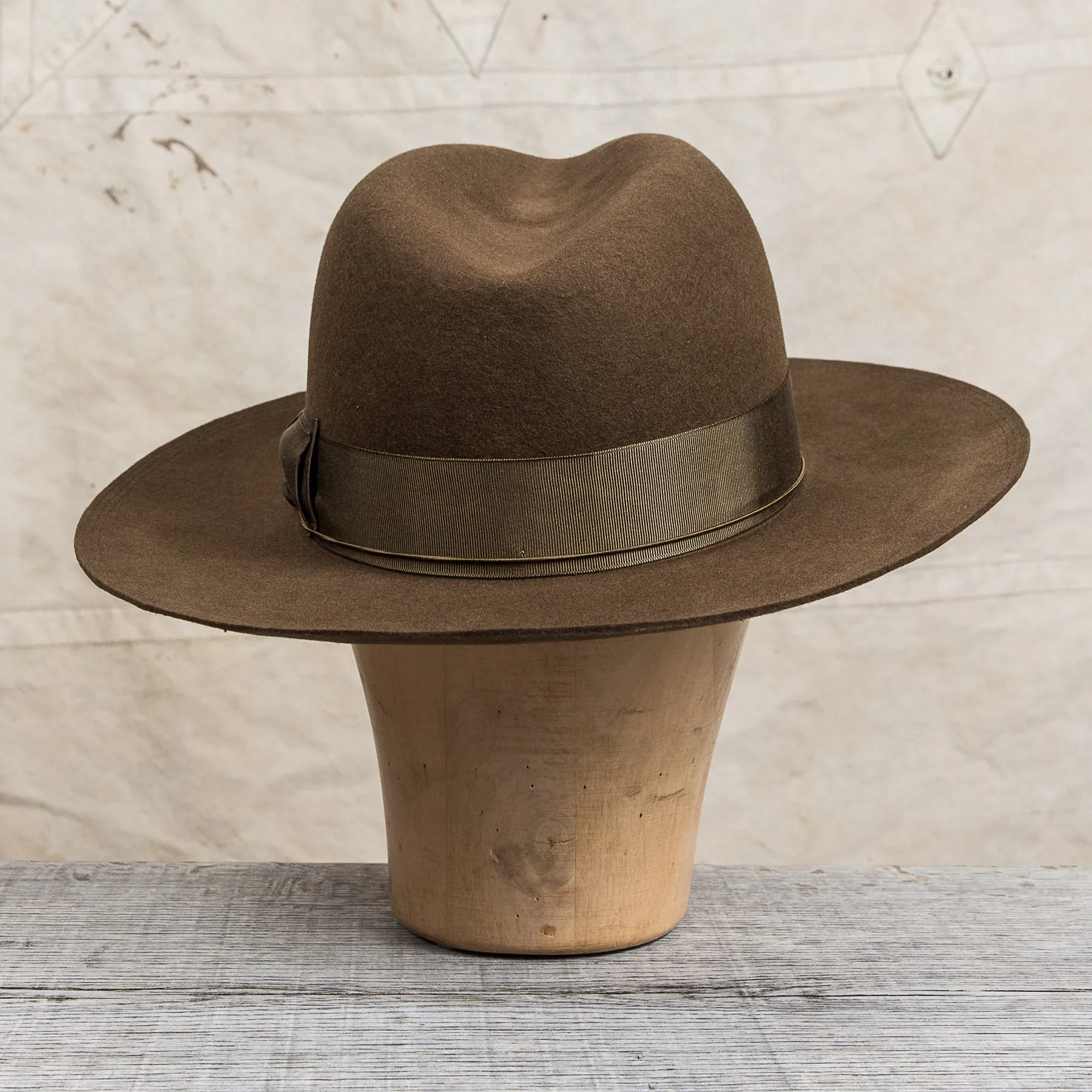 H. W. Dog & Co. Front-H Olive Wool Hat