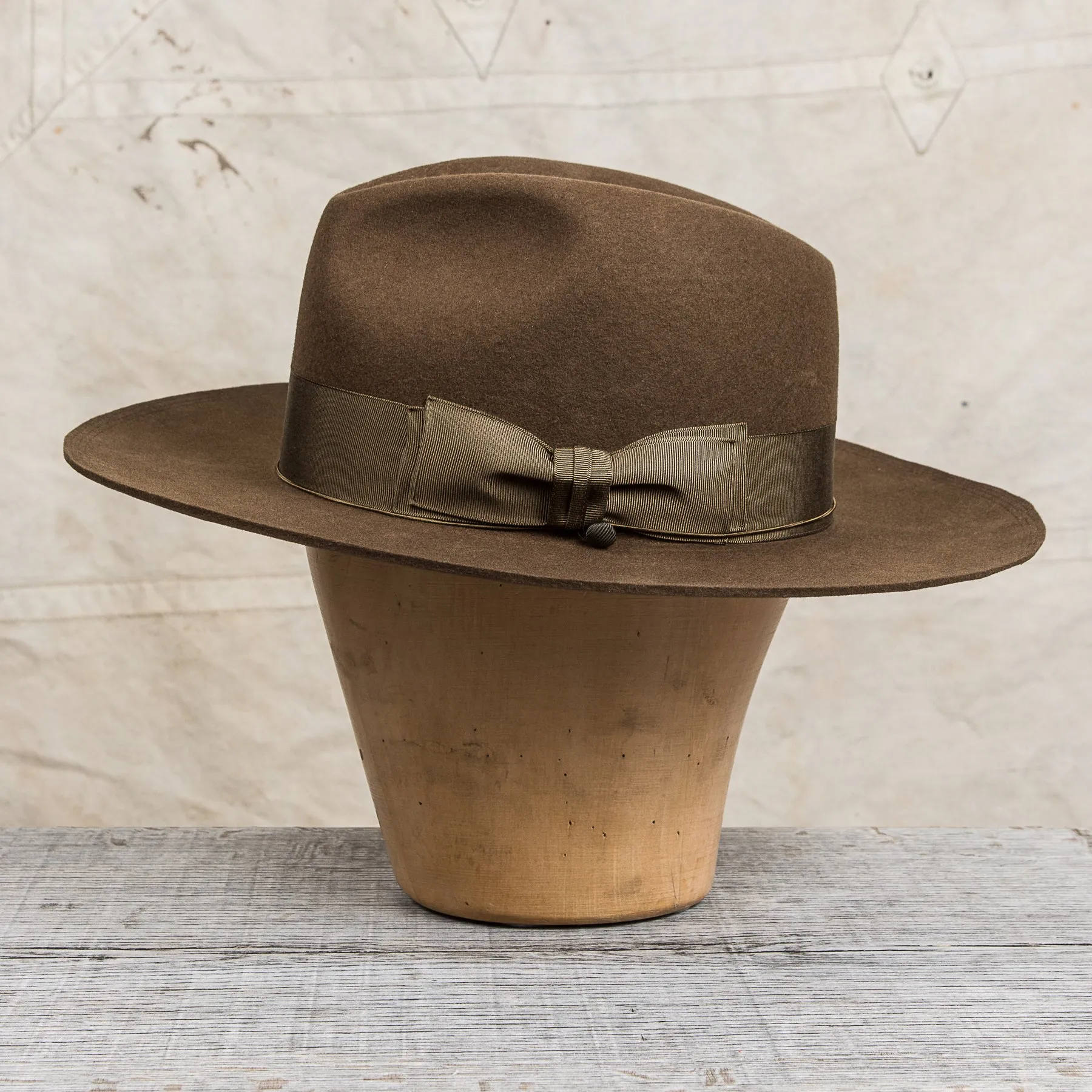 H. W. Dog & Co. Front-H Olive Wool Hat