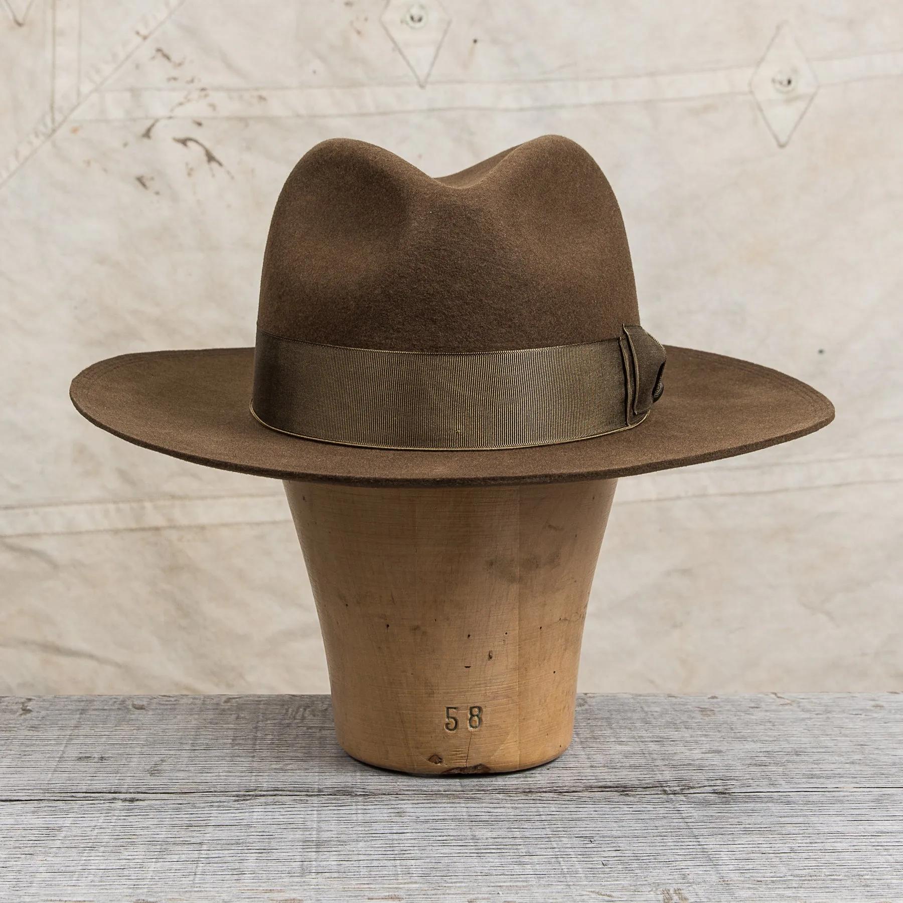 H. W. Dog & Co. Front-H Olive Wool Hat