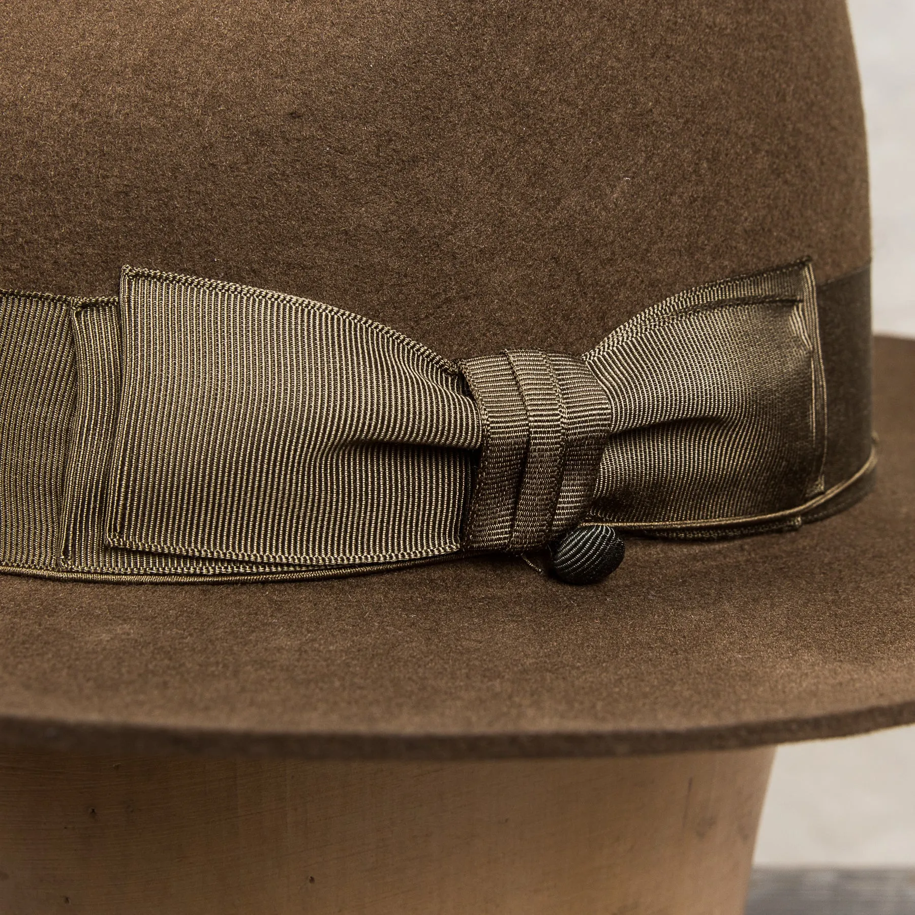 H. W. Dog & Co. Front-H Olive Wool Hat