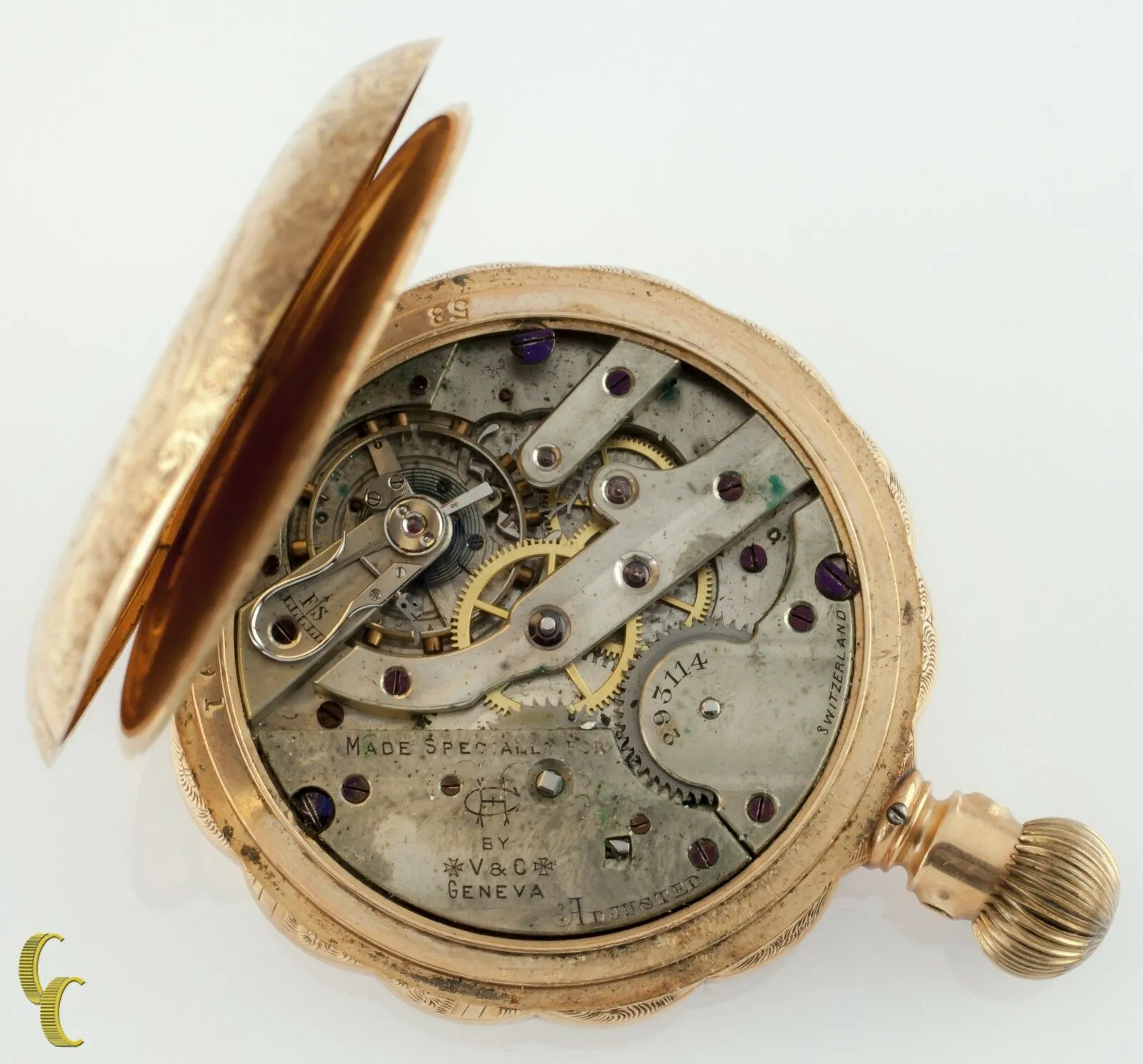 HC/CH Vacheron & Constantin Double Hunter 14k Yellow Gold Pocket Watch