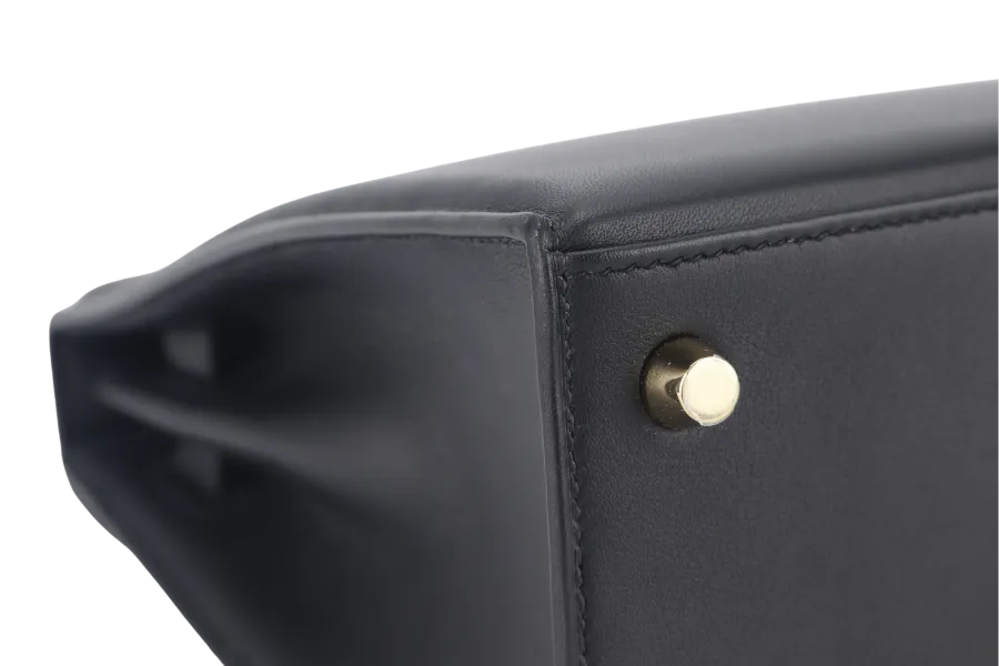 HERMES KELLY PADDED 25 STAMP Z (YEAR 2021) BLACK SWIFT LEATHER GOLD HARDWARE WITH LOCK&KEYS, RAINCOAT AND DUST COVER