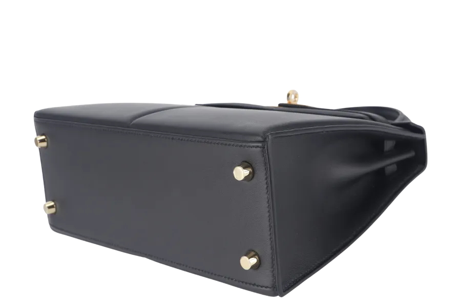 HERMES KELLY PADDED 25 STAMP Z (YEAR 2021) BLACK SWIFT LEATHER GOLD HARDWARE WITH LOCK&KEYS, RAINCOAT AND DUST COVER