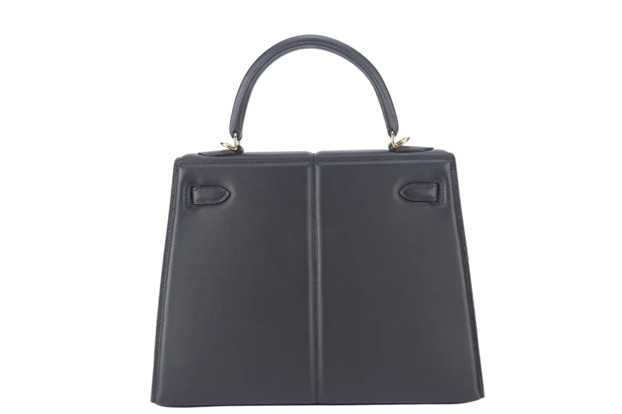 HERMES KELLY PADDED 25 STAMP Z (YEAR 2021) BLACK SWIFT LEATHER GOLD HARDWARE WITH LOCK&KEYS, RAINCOAT AND DUST COVER