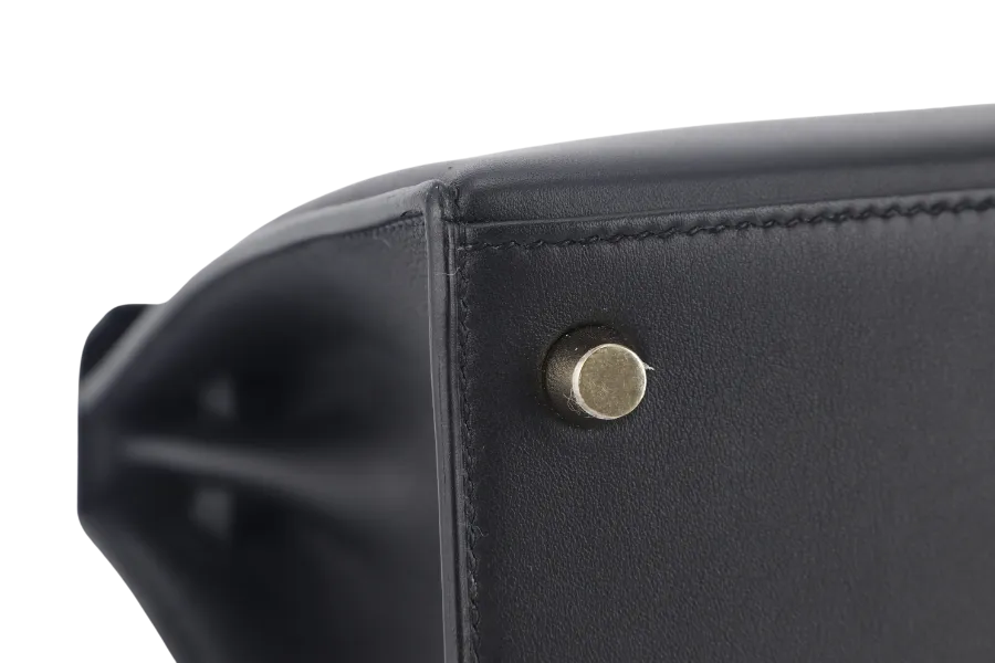 HERMES KELLY PADDED 25 STAMP Z (YEAR 2021) BLACK SWIFT LEATHER GOLD HARDWARE WITH LOCK&KEYS, RAINCOAT AND DUST COVER