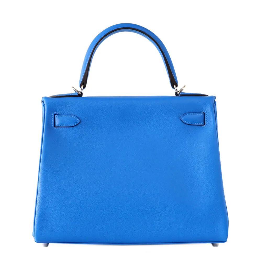 Hermès Kelly 28 Blue Hydra Evergrain