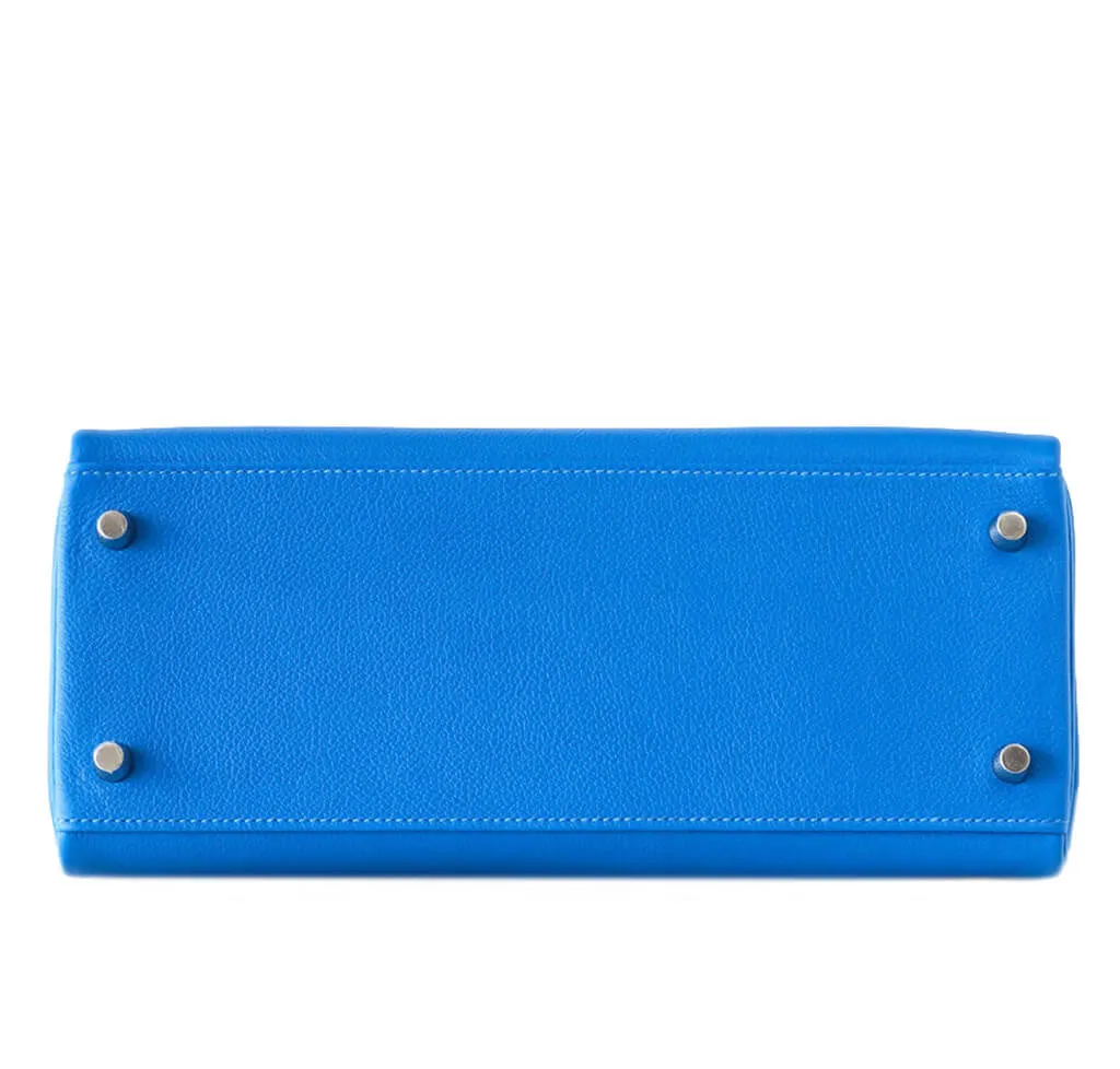 Hermès Kelly 28 Blue Hydra Evergrain