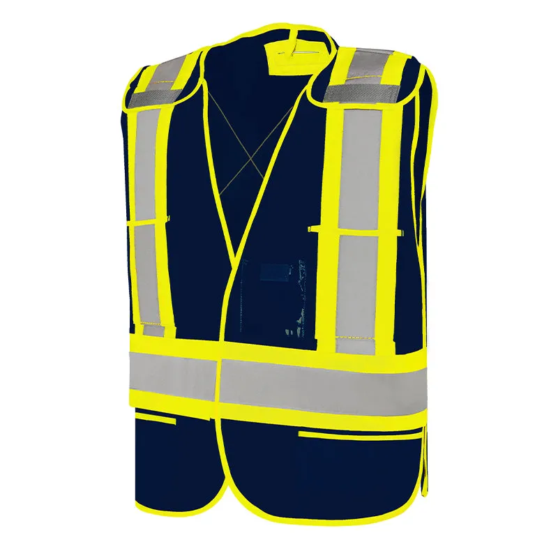 Hi-Vis Universal 5 Pt. Tear-Away Solid Traffic Vest by Ground Force - Style TV2
