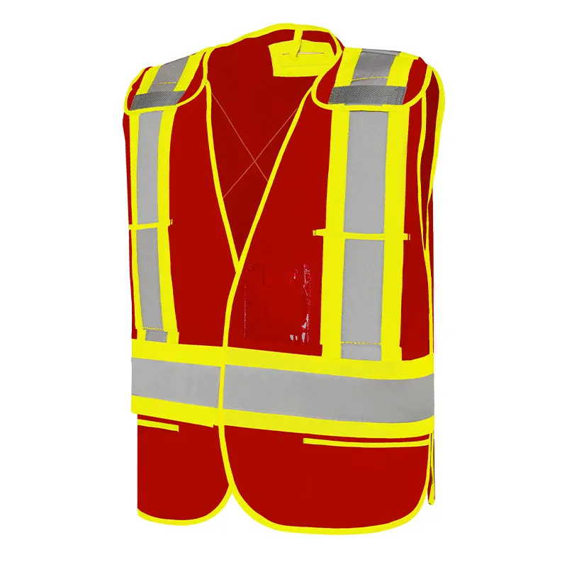 Hi-Vis Universal 5 Pt. Tear-Away Solid Traffic Vest by Ground Force - Style TV2