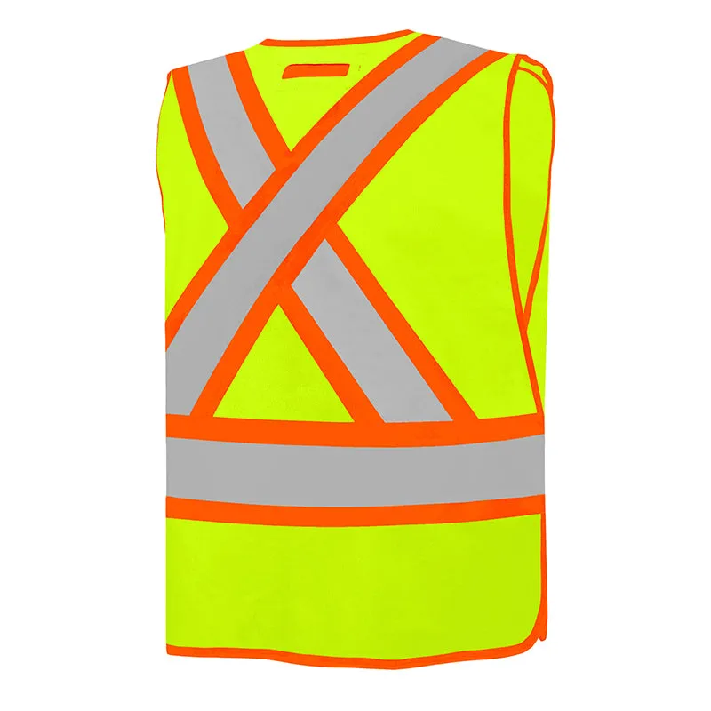 Hi-Vis Universal 5 Pt. Tear-Away Solid Traffic Vest by Ground Force - Style TV2