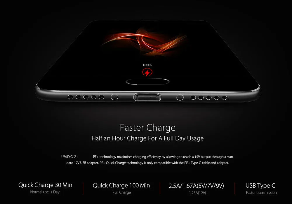 HK Warehouse UMIDIGI Z1 Android Phone - Android 7.0, Helio P20 CPU, 6GB RAM, FHD Display, 4000mAh, Dual-Cam (Gray)