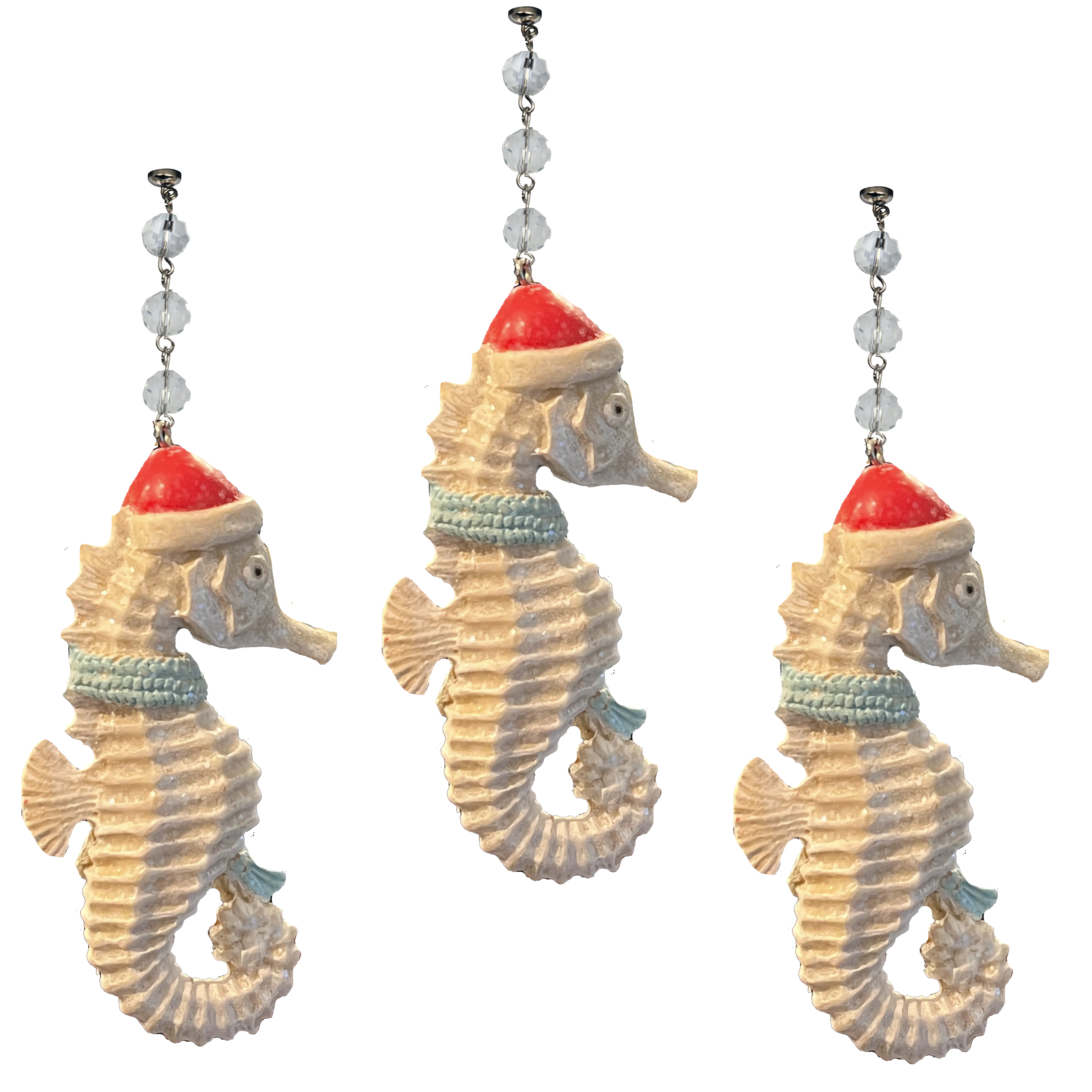 HOLIDAY SEAHORSE (Set/3) MAGNETIC CHANDELIER ORNAMENT