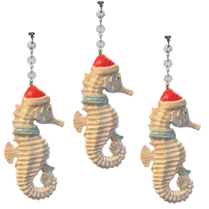 HOLIDAY SEAHORSE (Set/3) MAGNETIC CHANDELIER ORNAMENT