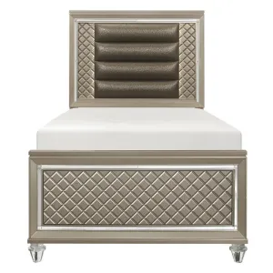 Homelegance Furniture Youth Loudon Twin Platform Bed in Champagne Metallic B1515T-1*