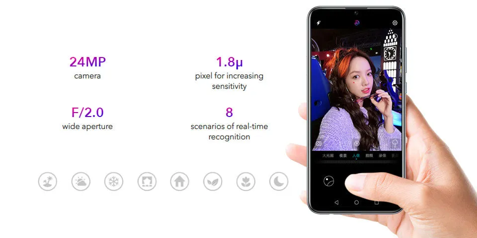 Honor 10 Lite 4G Mobile Phone Android 9.0 6.21" FHD 2340X1080 Dual Font Rear 24MP AI Camera Magic blue_4 64G