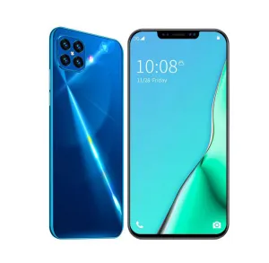 i12 6.7Inch Large Screen Phone Notch Screen Android Quickly Unlock Smartphone(10 512G) blue_British plug