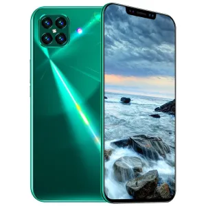 i12 6.7Inch Large Screen Phone Notch Screen Android Quickly Unlock Smartphone(10 512G) green_British plug