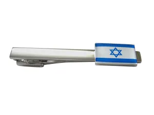 Israel Flag Square Tie Clip