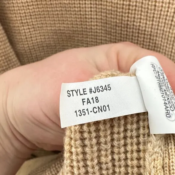 J. CREW Tie Waist Cardigan Longline Sweater Heather Camel Tan {3K8}